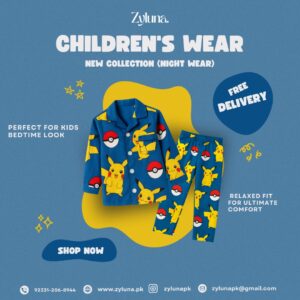 Boys Pokemon Printed Cotton Night Suit - Image 2