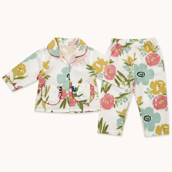 Girls floral printed night suit in Pakistan – Zyluna