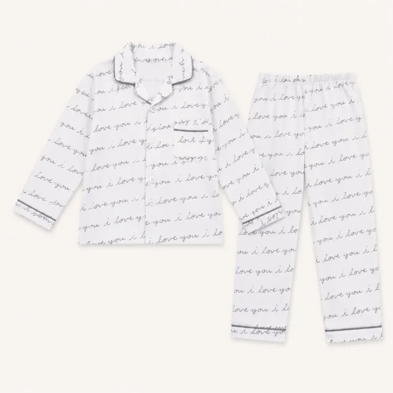 I love you print cotton night suit