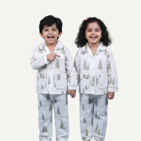 pine tree kids cotton night suit