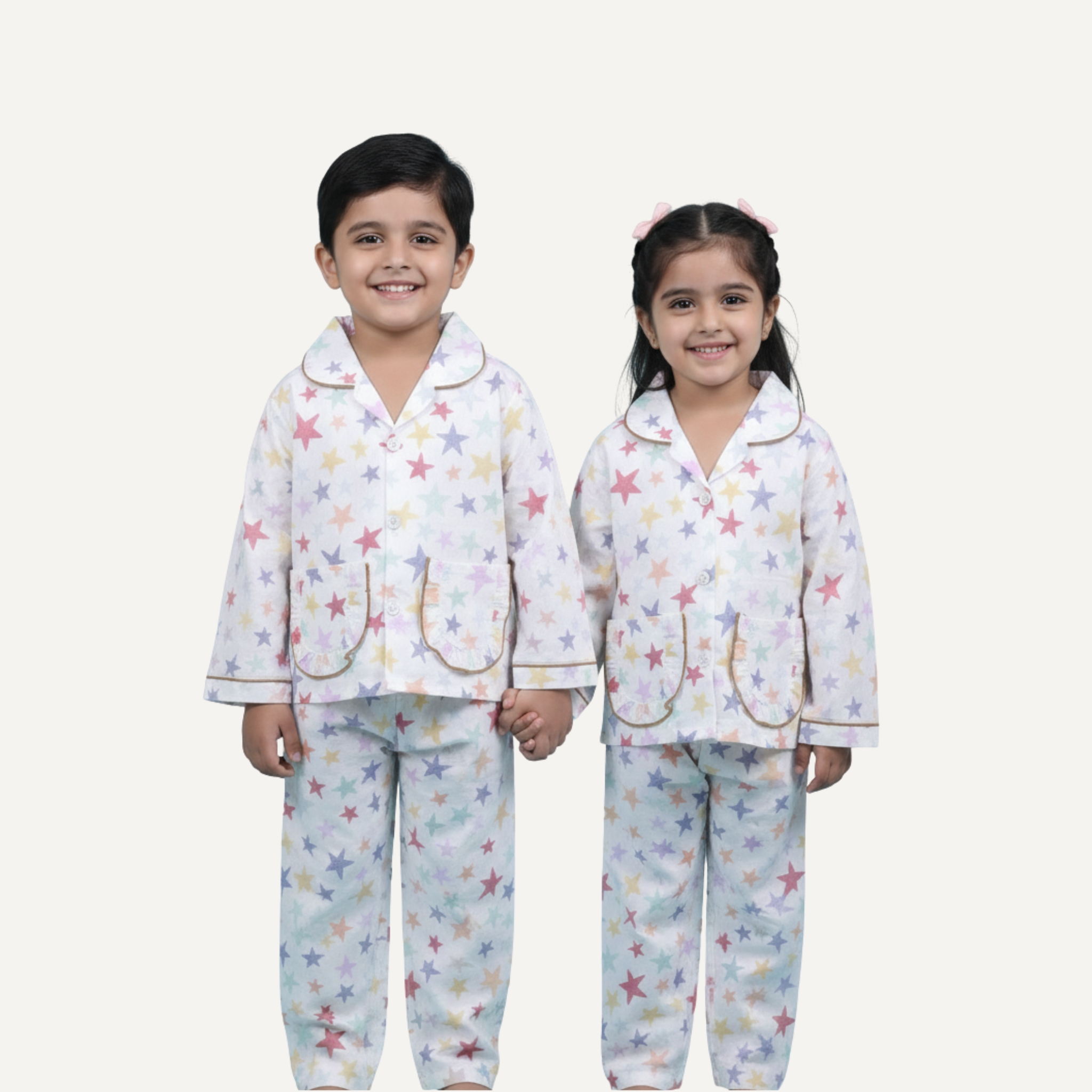 cotton night suit for kids Pastel star cotton night suit for kids