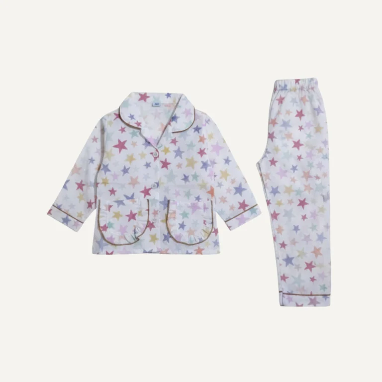starry cotton night suit for kids